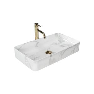 REA-U5896 - Umyvadlo na desku DENIS 35x61, 5 cm keramika/dekor mramoru REA-U5896 obraz