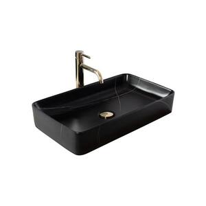 REA-U6510 - Umyvadlo na desku DENIS 35x61, 5 cm keramika/matná černá REA-U6510 obraz