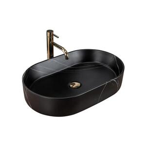 REA-U8565 - Umyvadlo na desku NADIA 38, 5x61 cm keramika/matná černá REA-U8565 obraz