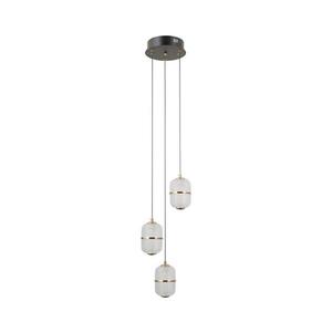 PND-34375-3-BK - LED Lustr na lanku ALANI 3xLED/5W/230V 3000K černá/zlatá PND-34375-3-BK obraz