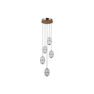 PND-34375-5-HBR - LED Lustr na lanku ALANI 5xLED/5, 6W/230V 3000K zlatá PND-34375-5-HBR obraz