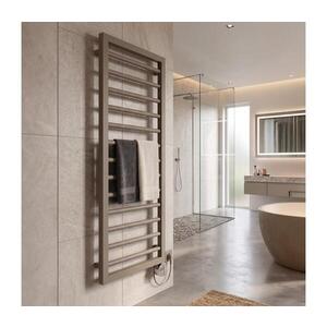 Vertaduro - Koupelnový radiátor s termostatem ADEL 600W 128x50 cm taupe DHEL12760500MKK8-8406 obraz
