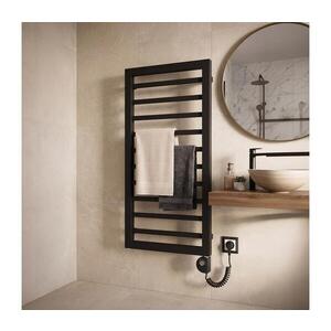 Vertaduro - Koupelnový radiátor s termostatem ADEL 400W 100x50 cm černá DHEL10060500MKF3-8406 obraz