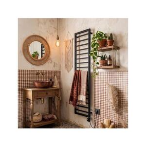 Vertaduro - Koupelnový radiátor s termostatem ADEL 600W 172x50 cm černá DHEL17260500MKF3-8406 obraz
