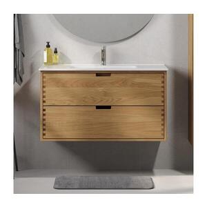 BATH DELUXE Koupelnová skříňka s umyvadlem GRIBSKOV 100 cm béžová/dub/bílá BT0203+BT0223 obraz