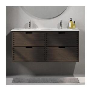BATH DELUXE Koupelnová skříňka s umyvadlem GRIBSKOV 120 cm hnědá/dub/bílá BT0204+BT0225 obraz
