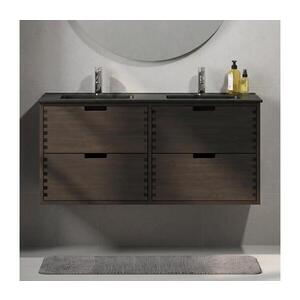 BATH DELUXE Koupelnová skříňka s umyvadlem GRIBSKOV 120 cm hnědá/dub/černá BT0204+BT0224 obraz