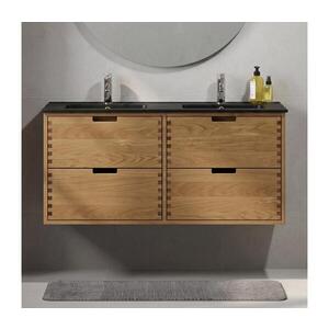 BATH DELUXE Koupelnová skříňka s umyvadlem GRIBSKOV 120 cm béžová/dub/černá BT0205+BT0224 obraz