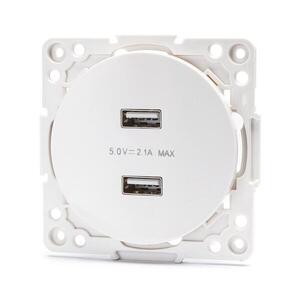 B.V. - USB napájecí zásuvka bez rámečku 2x USB-A bílá B20101QPS obraz