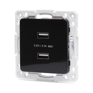 B.V. - USB napájecí zásuvka bez rámečku 2x USB-A černá B20101QQY obraz