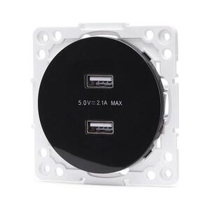 B.V. - USB napájecí zásuvka bez rámečku 2x USB-A černá B20101QRK obraz