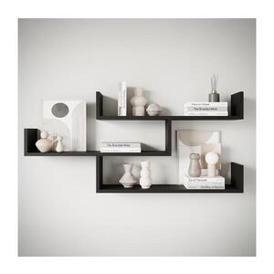 MIRJAN 24 Nástěnná police TRIO 119x55 cm černý grafit obraz