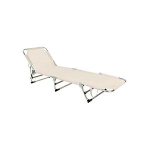 Koopman Skládací polohovatelné lehátko SUNO 56x190 cm krémová LF4000100 obraz
