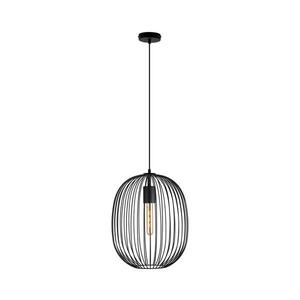Lustr na lanku OVELLA 1xE27/15W/230V pr. 34 cm černá W-KM 1368/1 BK-B obraz