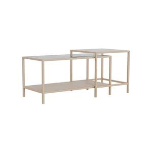 SADA 2x Konferenční stolek SARON 90x50 cm šedá/čirá 0000111726 obraz
