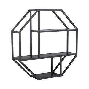 Nástěnná police SARON 77x77 cm černá 0000089690 obraz