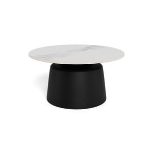 Konferenční stolek SANTORINI pr. 70 cm bílá/černá/keramika H000025004 obraz