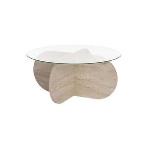 Konferenční stolek BUBBLE pr. 75 cm béžová/čirá 668NRD1106 obraz