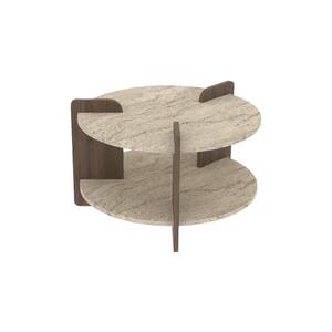Konferenční stolek PURO pr. 70 cm béžová/ořech 116SAM1511 obraz