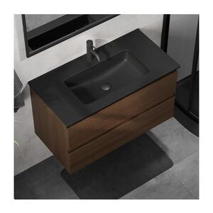 BATH DELUXE Koupelnová skříňka s umyvadlem KENWOOD 91 cm ořech/černá BT0124+BT0229 obraz