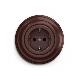Reblig - Retro zásuvka domovní s rámečkem SCHUKO 230V/16A hnědá RG0034+RG0109 obraz