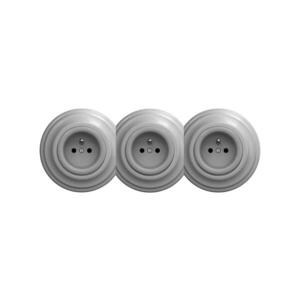 Reblig - Trojitá retro zásuvka domovní s rámečkem 230V šedá RG0054+2xRG0053+3xRG0051 obraz