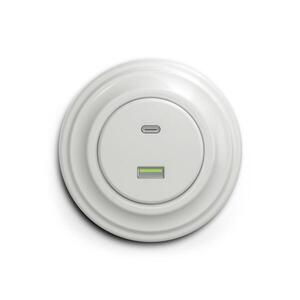 Reblig - Retro USB zásuvka A+C s rámečkem keramická bílá RG0007+RG0067 obraz