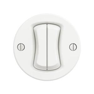 Reblig - Retro dvojité tlačítko bez rámečku sněhově bílá W/V2/TL2 obraz