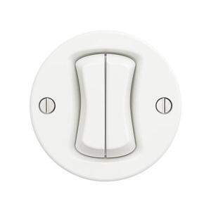 Reblig - Retro dvojitý schodišťový vypínač bez rámečku č. 6+6 sněhově bílá W/V2/66 obraz
