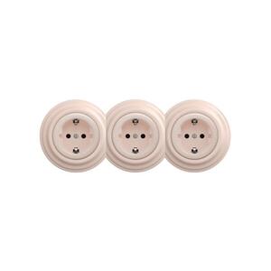 Reblig - Trojitá retro zásuvka domovní s rámečkem SCHUKO 230V starorůžová RG0121+2xRG0120+3xRG0143 obraz