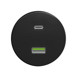 Reblig - Retro USB zásuvka A+C bez rámečku černá C/USB obraz