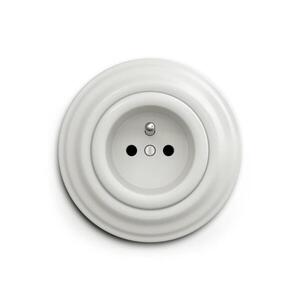 Reblig - Retro zásuvka domovní s rámečkem 230V keramická bílá RG0007+RG0006 obraz
