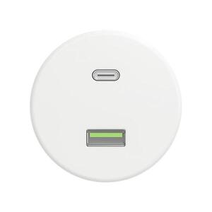Reblig - Retro USB zásuvka A+C bez rámečku sněhově bílá W/USB obraz