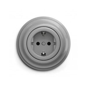 Reblig - Retro zásuvka domovní s rámečkem SCHUKO 230V/16A šedá RG0052+RG0111 obraz