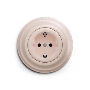 Reblig - Retro zásuvka domovní s rámečkem SCHUKO 230V/16A starorůžová RG0119+RG0143 obraz