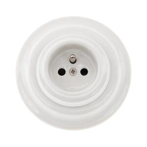 Reblig - Porcelánová retro zásuvka domovní s rámečkem 250V/16A bílá RGR52AF-W obraz