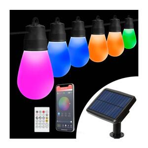 LED RGBIC Solární řetěz 30xLED/1, 3W/3, 7V 2200 mAh 14, 37 m IP65 černá + DO 11747 obraz
