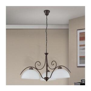 Orion - Lustr na řetězu RULA 3xE27/40W/230V pr. 70 cm bílá/bronz LU 1668/3 Antik obraz