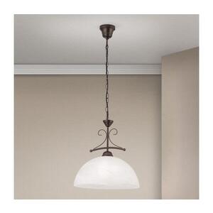 Orion - Lustr na řetězu RULA 1xE27/40W/230V pr. 35 cm bílá/bronz HL 6-1484/1 Antik obraz