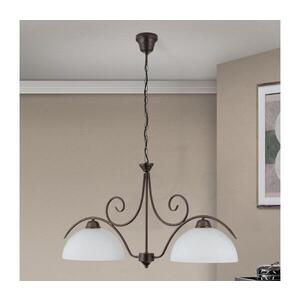 Orion - Lustr na řetězu RULA 2xE27/40W/230V bílá/bronz LU 1669/2 Antik obraz
