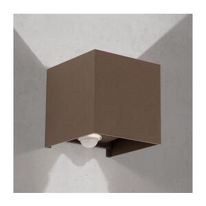 Orion- LED Venkovní nástěnné svítidlo se senzorem CUBE-S LED/13W/230V IP54 hnědá AL 11-1314 corten/Sensor obraz