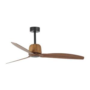 FARO Barcelona FARO 33435-Stropní látor WEAVER M pr. 128 cm hnědá/černá + dálkové ovládání 33435 obraz