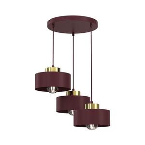 Lustr na lanku MARTI 3xE27/15W/230V burgundy/zlatá 9703A obraz