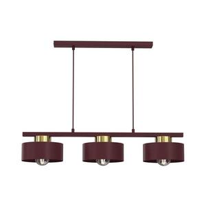 Lustr na lanku MARTI 3xE27/15W/230V burgundy/zlatá 9702A obraz