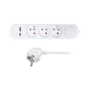 PP111PD20 - Prodlužovací kabel s vypínačem 3Z s USB A+C nabíjením 2 m PP111PD20 obraz
