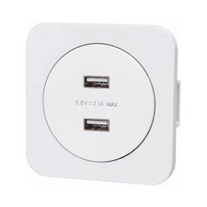 B.V. - USB napájecí zásuvka s rámečkem 2x USB-A bílá AI2749+AI2748 obraz