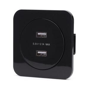 B.V. - USB napájecí zásuvka s rámečkem 2x USB-A černá AI2773+AI2772 obraz