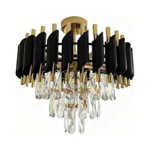 Přisazený lustr CRISTAL 5xE14/10W/230V pr. 38 cm černá/zlatá ML2562 obraz
