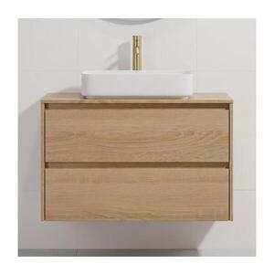 BATH DELUXE Koupelnová skříňka s umyvadlem TRONDHEIM/LJORDAL 90x57x46 cm dub/bílá BT0169+BT0154 obraz