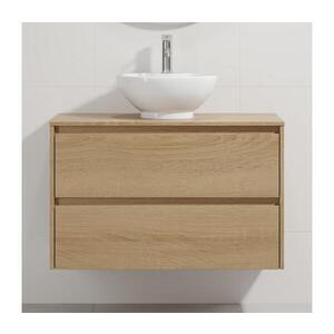 BATH DELUXE Koupelnová skříňka s umyvadlem TRONDHEIM/DRAMMEN 90x57x46 cm dub/bílá BT0167+BT0154 obraz